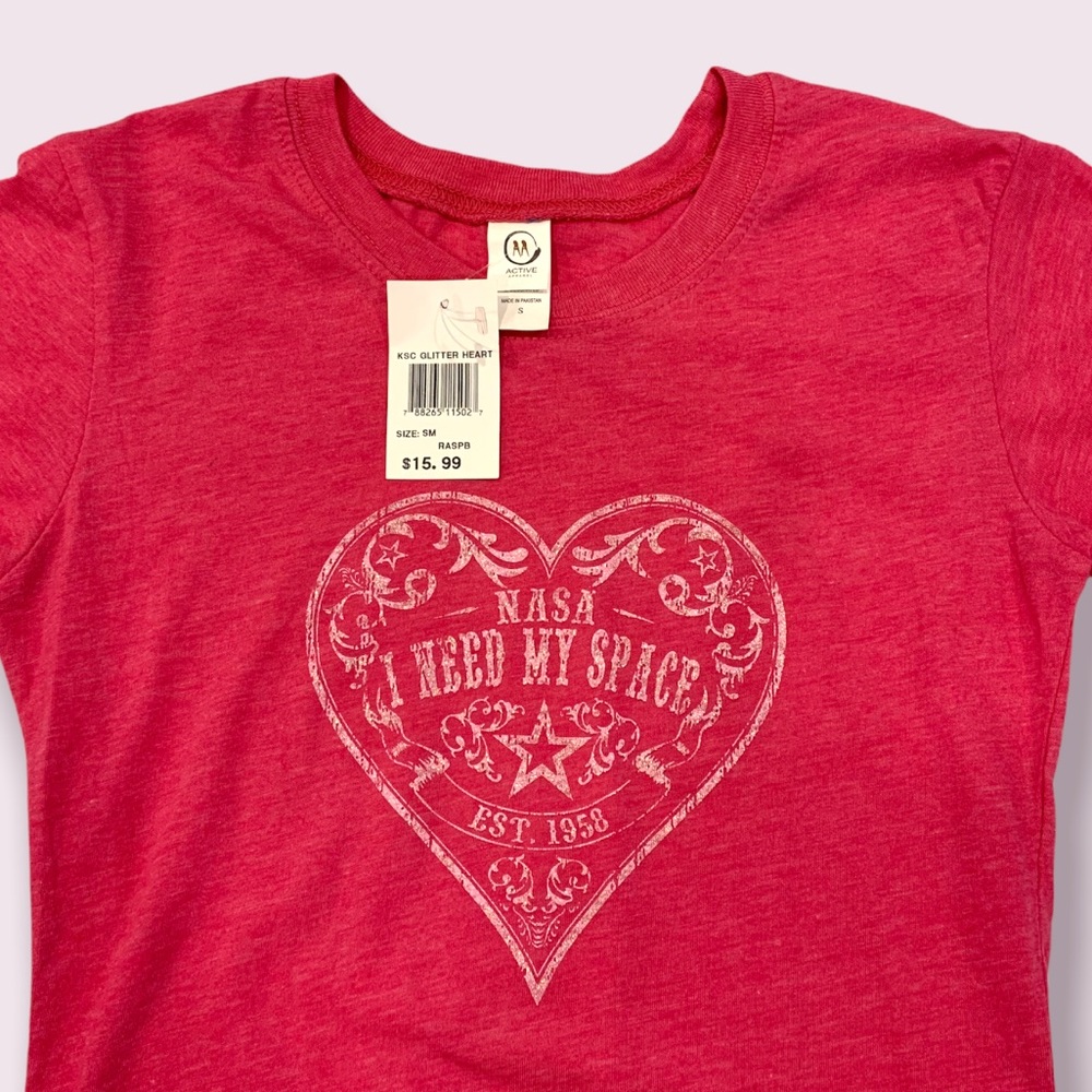 NASA Glitter Heart T-Shirt